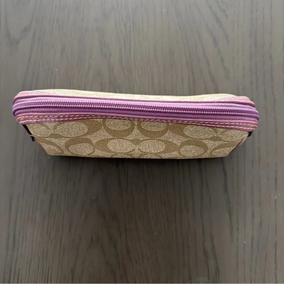 COACH Signature Pouch Cosmetic Pouch Small Item Case PVC - Picture 4 of 8